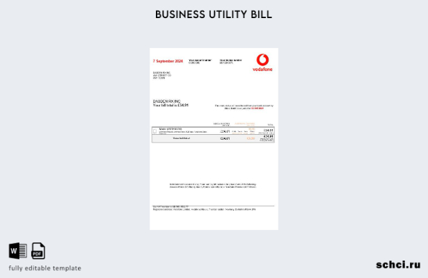 скачать цифровой шаблон счета за коммунальные услуги Vodafone в Соединенном Коро